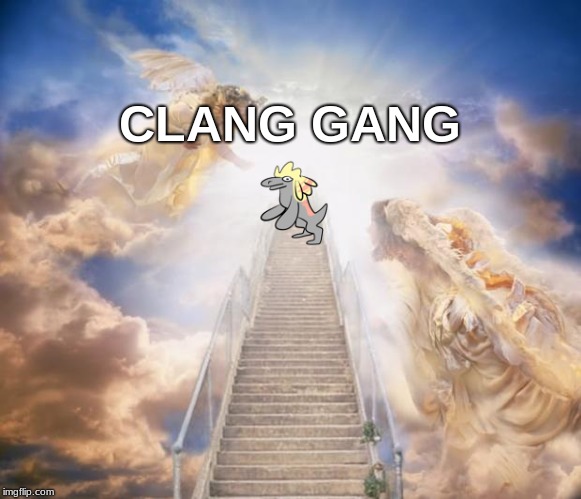 stairs to heaven | CLANG GANG | image tagged in stairs to heaven | made w/ Imgflip meme maker
