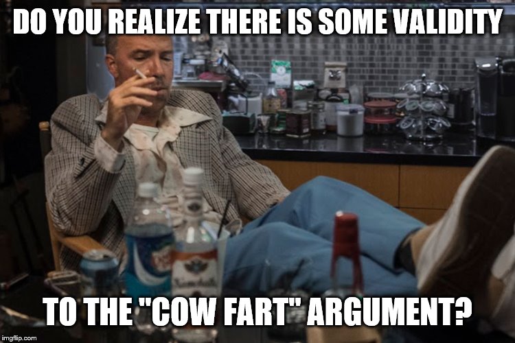 DO YOU REALIZE THERE IS SOME VALIDITY TO THE "COW FART" ARGUMENT? | made w/ Imgflip meme maker