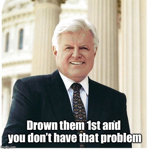 Ted Kennedy | Drown them 1st and you don’t have that problem | image tagged in ted kennedy | made w/ Imgflip meme maker