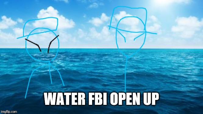 Ocean | WATER FBI OPEN UP | image tagged in ocean | made w/ Imgflip meme maker