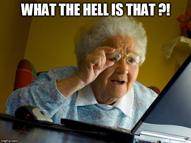 Grandma Finds The Internet | WHAT THE HELL IS THAT ?! | image tagged in memes,grandma finds the internet | made w/ Imgflip meme maker