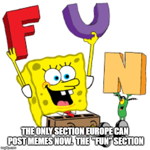 European meme section | THE ONLY SECTION EUROPE CAN POST MEMES NOW.  THE  "FUN" SECTION | image tagged in european union | made w/ Imgflip meme maker