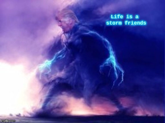 Life is a storm friends | image tagged in the great awakening,maga,mega,donald trump,president trump | made w/ Imgflip meme maker