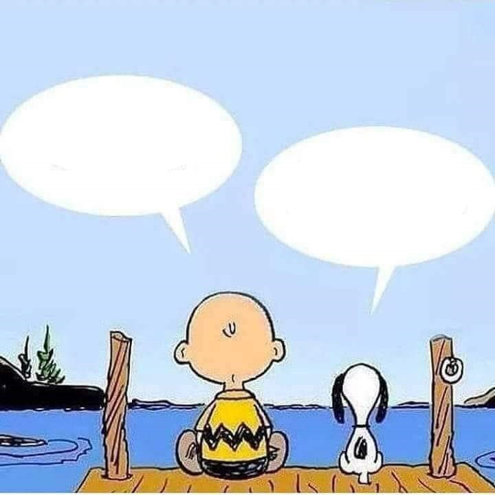 Charlie Brown and Snoopy Bonding Talk Blank Meme Template