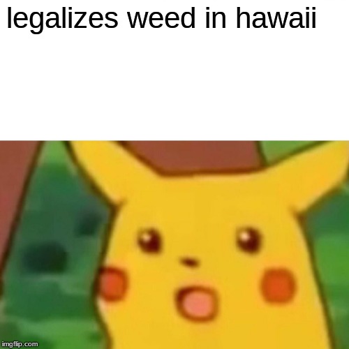 Surprised Pikachu | legalizes weed in hawaii | image tagged in memes,surprised pikachu | made w/ Imgflip meme maker