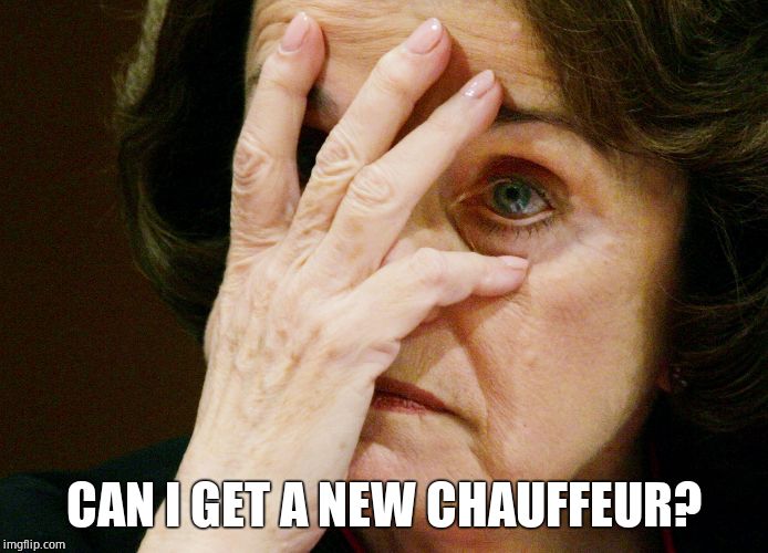 Dianne Feinstein can't handle the truth | CAN I GET A NEW CHAUFFEUR? | image tagged in dianne feinstein can't handle the truth | made w/ Imgflip meme maker
