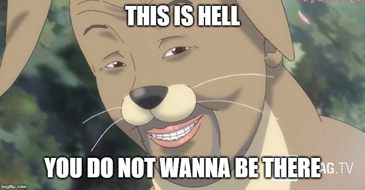 Weird anime hentai furry | THIS IS HELL YOU DO NOT WANNA BE THERE | image tagged in weird anime hentai furry | made w/ Imgflip meme maker