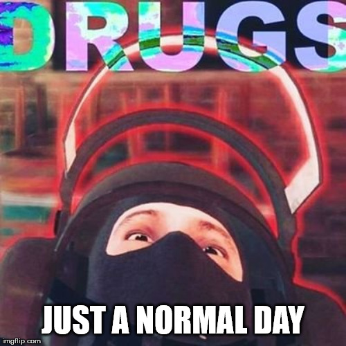 Bandit on Drugs | JUST A NORMAL DAY | image tagged in bandit on drugs | made w/ Imgflip meme maker