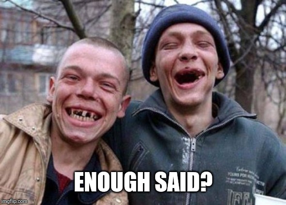 Ugly Twins Meme | ENOUGH SAID? | image tagged in memes,ugly twins | made w/ Imgflip meme maker