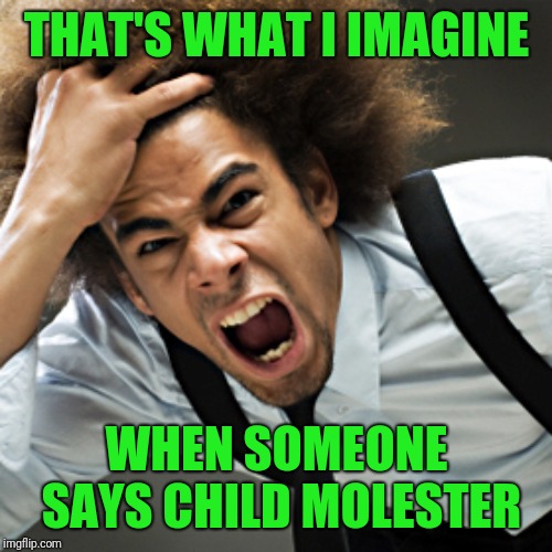 Rage | THAT'S WHAT I IMAGINE WHEN SOMEONE SAYS CHILD MOLESTER | image tagged in rage | made w/ Imgflip meme maker