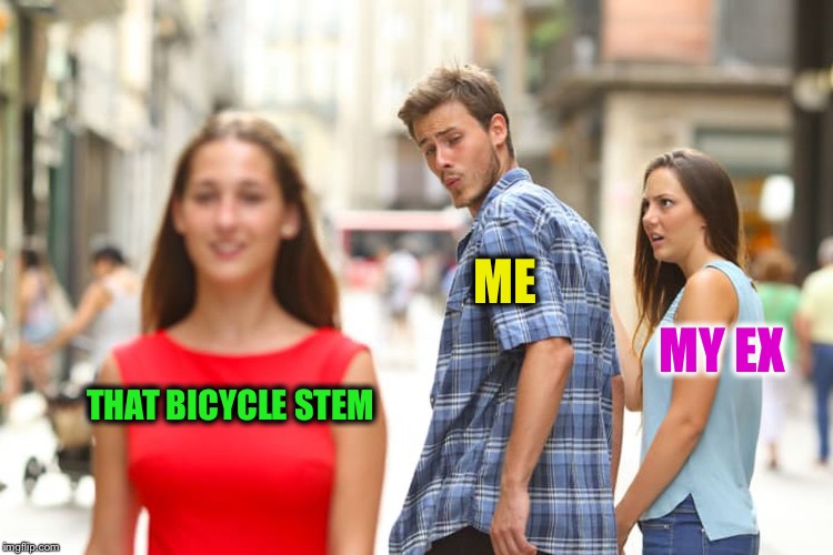 Distracted Boyfriend Meme | THAT BICYCLE STEM ME MY EX | image tagged in memes,distracted boyfriend | made w/ Imgflip meme maker