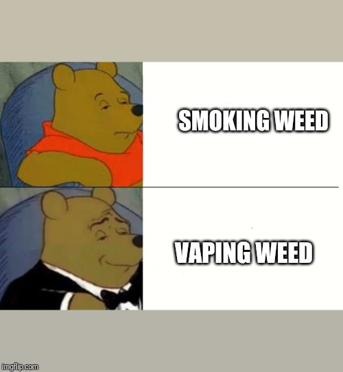 Fancy Winnie The Pooh Meme | SMOKING WEED; VAPING WEED | image tagged in fancy winnie the pooh meme | made w/ Imgflip meme maker