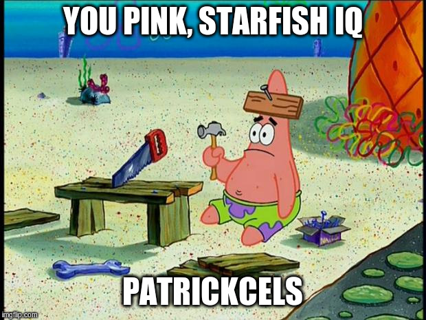Patrick  | YOU PINK, STARFISH IQ; PATRICKCELS | image tagged in patrick | made w/ Imgflip meme maker
