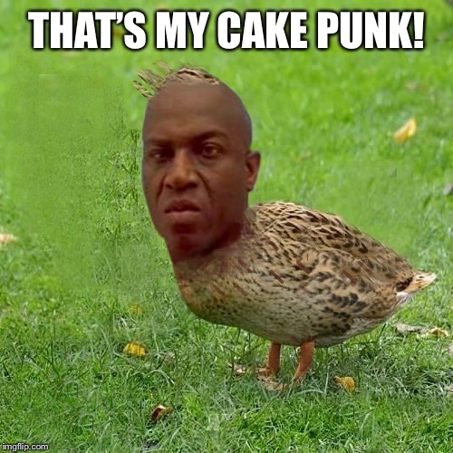 Deebo Duck - coolbullshit | THAT’S MY CAKE PUNK! | image tagged in deebo duck - coolbullshit | made w/ Imgflip meme maker