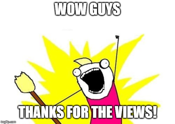 X All The Y | WOW GUYS; THANKS FOR THE VIEWS! | image tagged in memes,x all the y | made w/ Imgflip meme maker