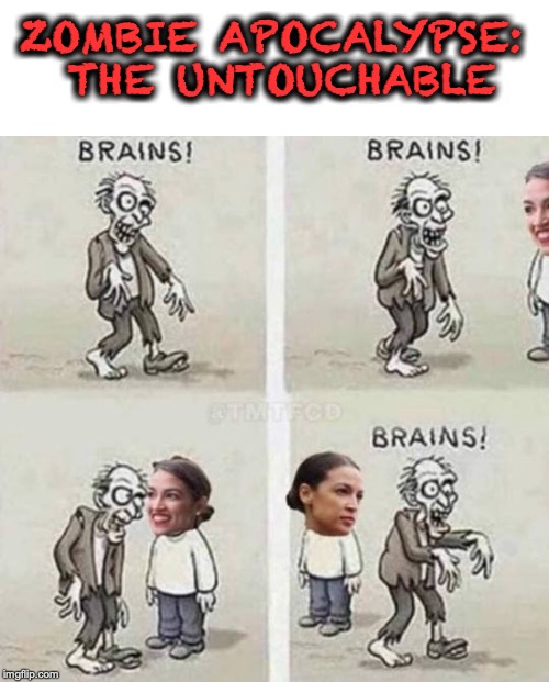 New Team Leader | ZOMBIE APOCALYPSE: THE UNTOUCHABLE | image tagged in aoc,zombie apocalypse,brains | made w/ Imgflip meme maker
