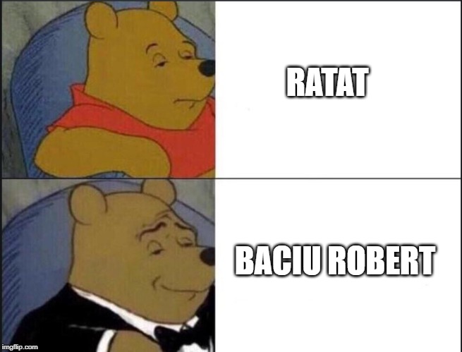 Tuxedo Winnie The Pooh | RATAT; BACIU ROBERT | image tagged in winnie the pooh template | made w/ Imgflip meme maker