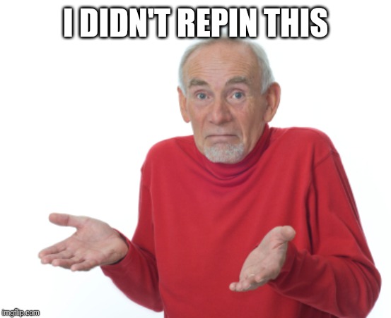 Old Man Shrugging | I DIDN'T REPIN THIS | image tagged in old man shrugging | made w/ Imgflip meme maker