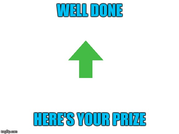 Blank White Template | WELL DONE HERE'S YOUR PRIZE | image tagged in blank white template | made w/ Imgflip meme maker