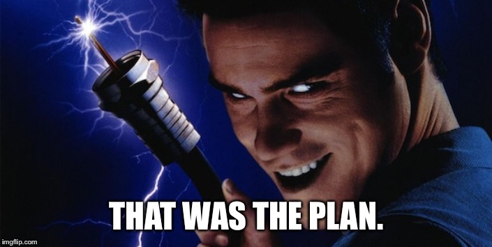 cable guy | THAT WAS THE PLAN. | image tagged in cable guy | made w/ Imgflip meme maker
