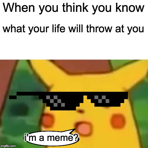 Surprised Pikachu | When you think you know; what your life will throw at you; i'm a meme? | image tagged in memes,surprised pikachu | made w/ Imgflip meme maker