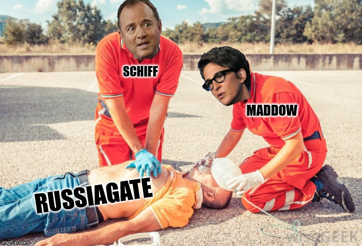 When your whole career is based on keeping alive a hoax. | SCHIFF; MADDOW; RUSSIAGATE | image tagged in reviving a hoax,schiff,maddow | made w/ Imgflip meme maker