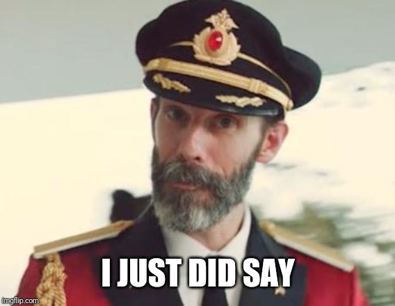 Captain Obvious | I JUST DID SAY | image tagged in captain obvious | made w/ Imgflip meme maker