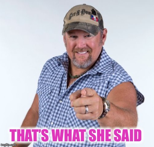 Larry the Cable Guy | THAT’S WHAT SHE SAID | image tagged in larry the cable guy | made w/ Imgflip meme maker