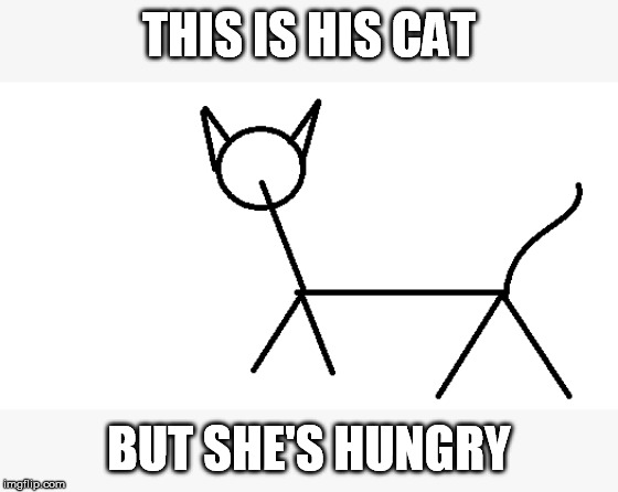 THIS IS HIS CAT BUT SHE'S HUNGRY | made w/ Imgflip meme maker