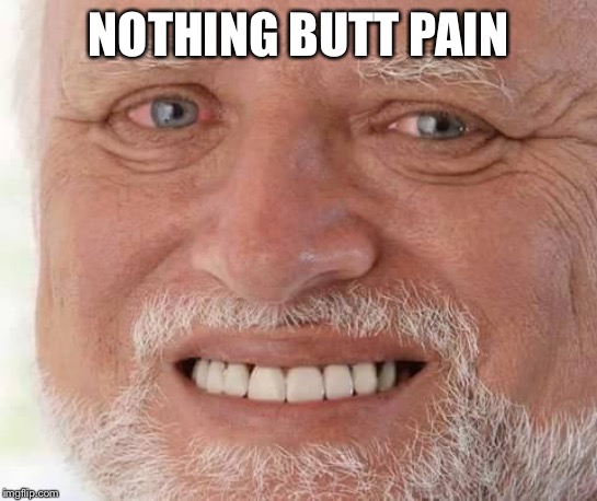 harold smiling | NOTHING BUTT PAIN | image tagged in harold smiling | made w/ Imgflip meme maker