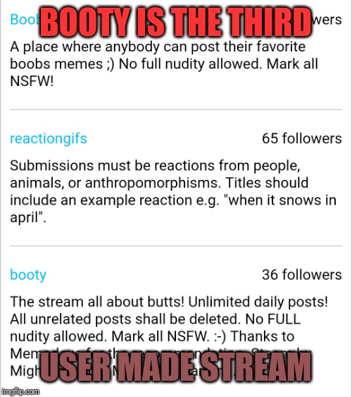 Woohoo! | BOOTY IS THE THIRD; USER MADE STREAM | made w/ Imgflip meme maker