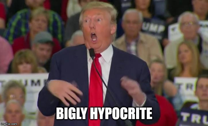 Donald Trump Mocking Disabled | BIGLY HYPOCRITE | image tagged in donald trump mocking disabled | made w/ Imgflip meme maker