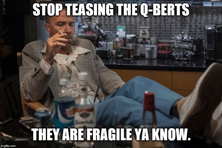 STOP TEASING THE Q-BERTS THEY ARE FRAGILE YA KNOW. | made w/ Imgflip meme maker