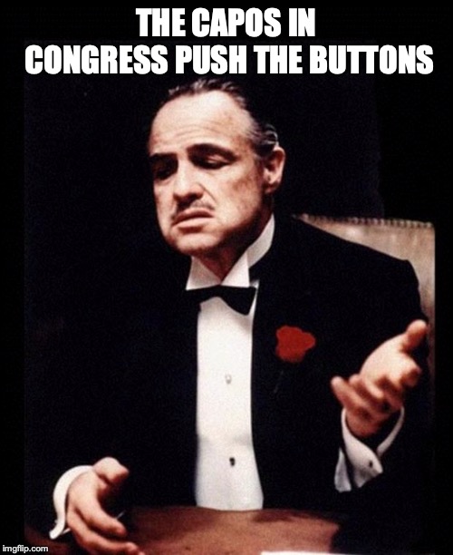 godfather | THE CAPOS IN CONGRESS PUSH THE BUTTONS | image tagged in godfather | made w/ Imgflip meme maker