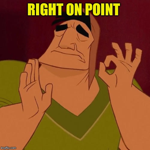 When X just right | RIGHT ON POINT | image tagged in when x just right | made w/ Imgflip meme maker