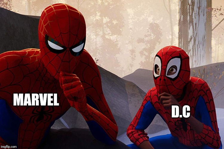 Learning from spiderman | D.C; MARVEL | image tagged in learning from spiderman,memes,funny,marvel,dc | made w/ Imgflip meme maker