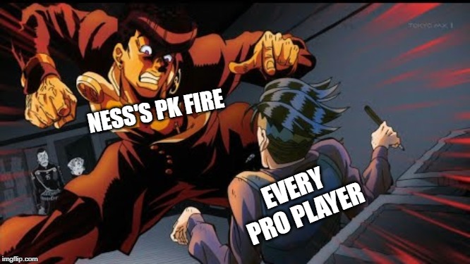im a ness main :'( | NESS'S PK FIRE; EVERY PRO PLAYER | image tagged in super smash bros | made w/ Imgflip meme maker