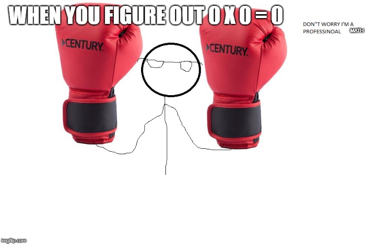 WHEN YOU FIGURE OUT 0 X 0 = 0; MATH | image tagged in the pro stick | made w/ Imgflip meme maker