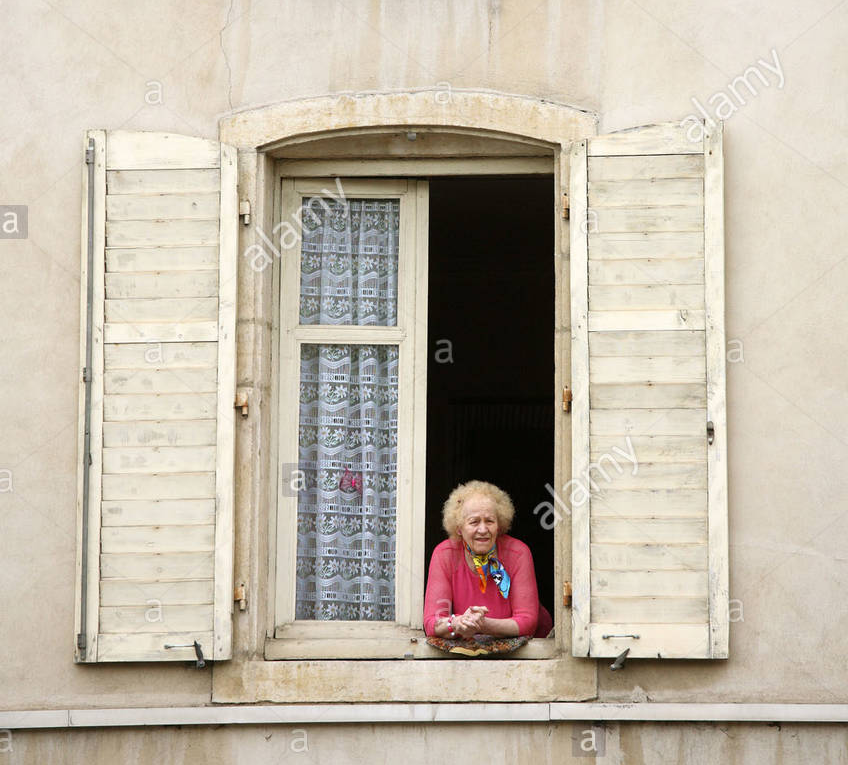Grandma Looking Out Of Window Blank Meme Template