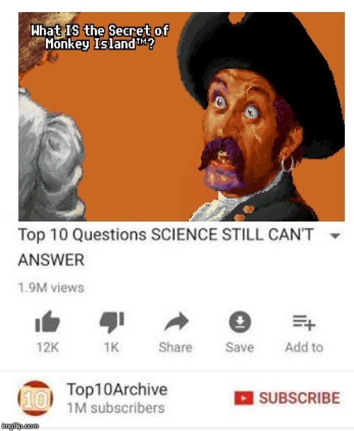 image tagged in memes,top 10,monkey island | made w/ Imgflip meme maker