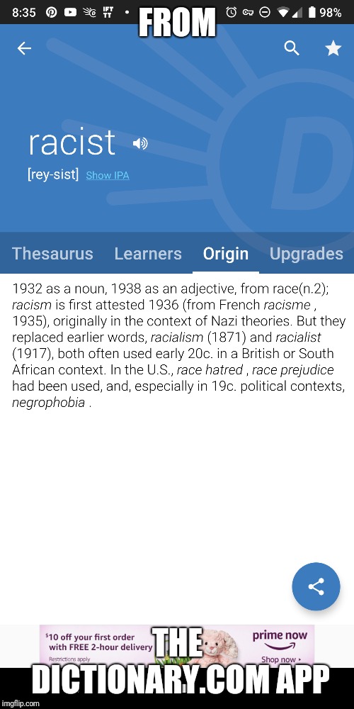 FROM THE DICTIONARY.COM APP | made w/ Imgflip meme maker
