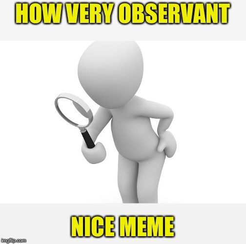 Be observant | HOW VERY OBSERVANT NICE MEME | image tagged in be observant | made w/ Imgflip meme maker