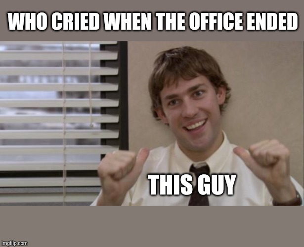 The Office Jim This Guy | WHO CRIED WHEN THE OFFICE ENDED; THIS GUY | image tagged in the office jim this guy | made w/ Imgflip meme maker