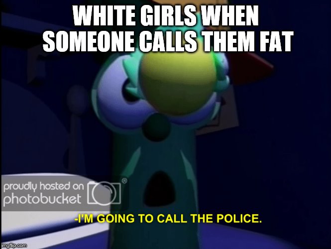  WHITE GIRLS WHEN SOMEONE CALLS THEM FAT | image tagged in i'm going to call the police | made w/ Imgflip meme maker