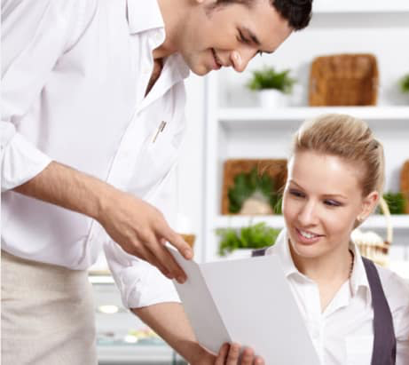 Waiter shows menu Blank Meme Template