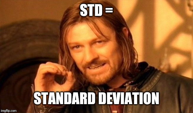One Does Not Simply Meme | STD = STANDARD DEVIATION | image tagged in memes,one does not simply | made w/ Imgflip meme maker