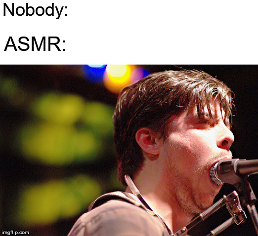 ASMR | Nobody:; ASMR: | image tagged in asmr | made w/ Imgflip meme maker
