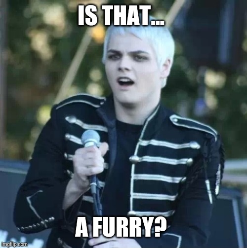 Disgusted Gerard | IS THAT... A FURRY? | image tagged in disgusted gerard | made w/ Imgflip meme maker