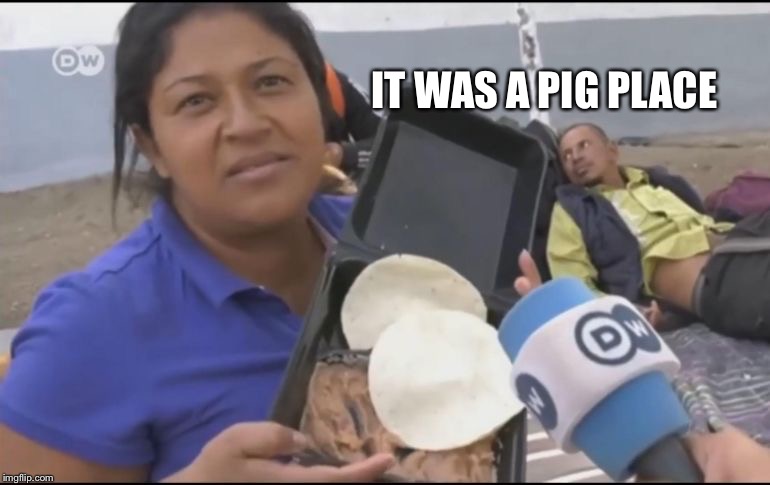 Lady frijol | IT WAS A PIG PLACE | image tagged in lady frijol | made w/ Imgflip meme maker