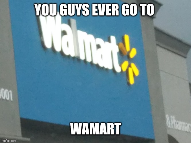 Wamart | YOU GUYS EVER GO TO; WAMART | image tagged in funny memes | made w/ Imgflip meme maker